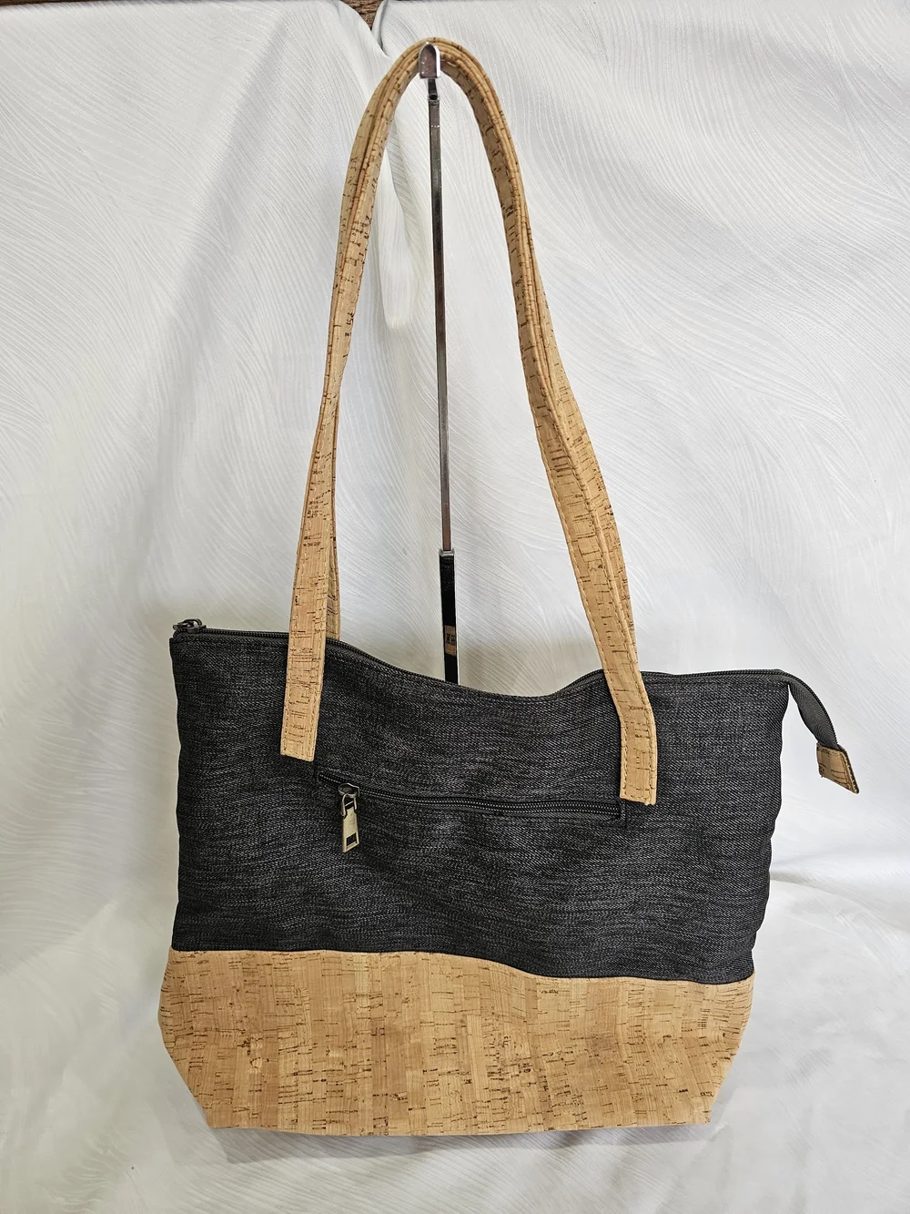 Black and Natural Cork Tote Bag